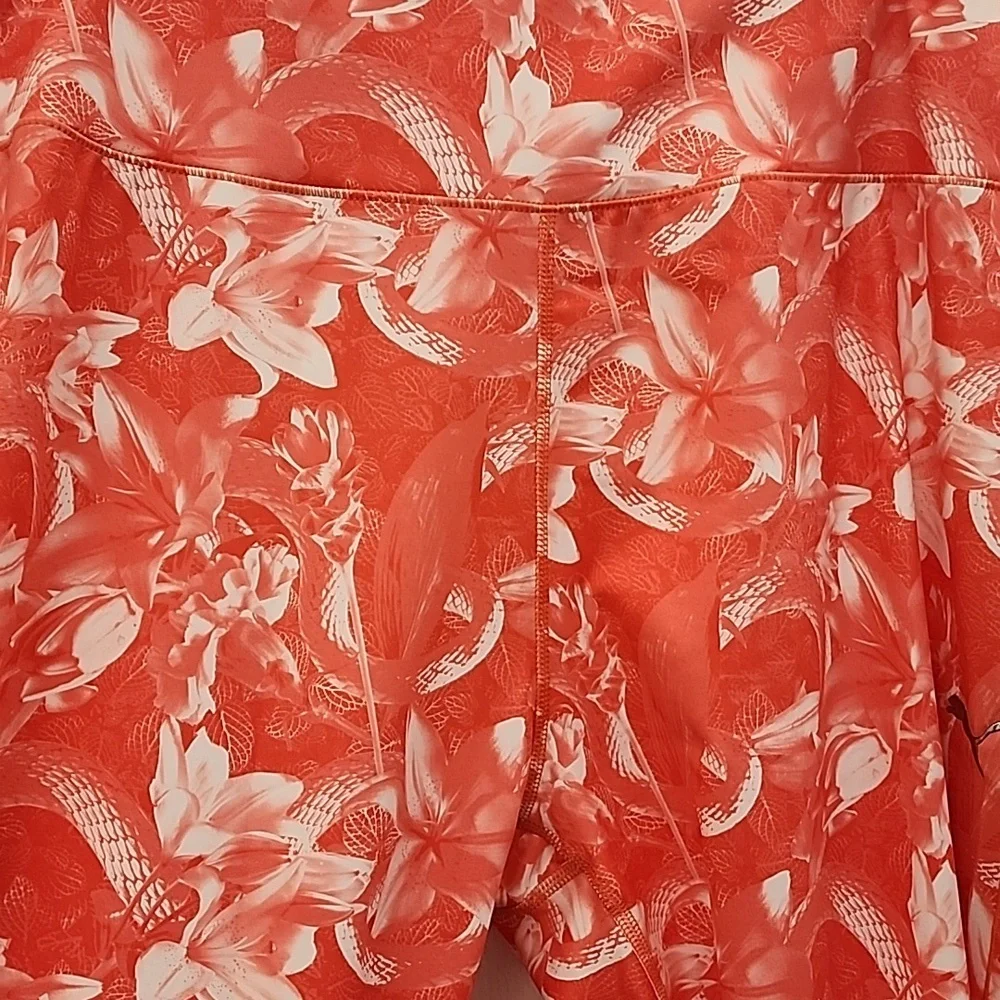 PUMA Train Untmd High-Waist 7/8 Tights Georgia Peach Fiery Coral Floral Print